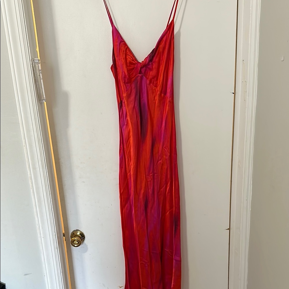 Bershka Red Long Sleeve Dress